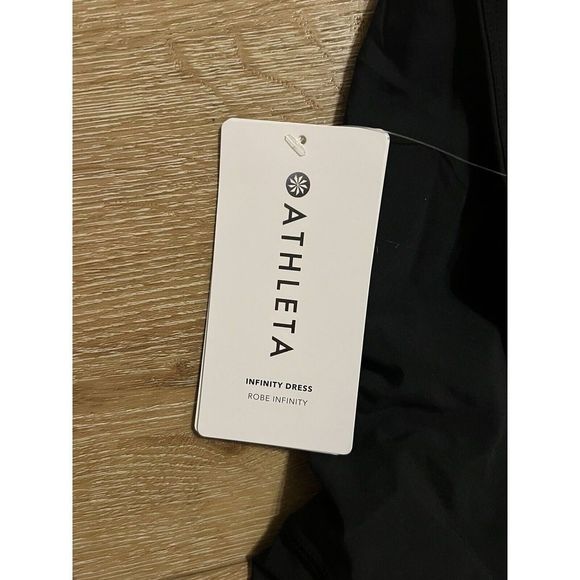 NWT Athleta Womens Black Athletic Infinity Dress Size Large Robe Infinity - Picture 4 of 4